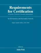 Product cover for Requirements for Certification of Teachers, Counselors, Librarians, Administrators for Elementary and Secondary Schools, Eighty-Eighth Edition, 2023-2024