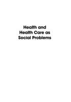 Product cover for Health and Health Care as Social Problems