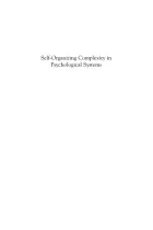 Product cover for Self-Organizing Complexity in Psychological Systems