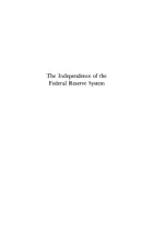 Product cover for Independence of the Federal Reserve System