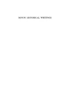 Product cover for Minor Historical Writings and Other Essays