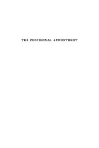 Product cover for Provisional Appointment in City Civil Service Systems