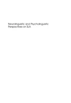 Product cover for Neurolinguistic and Psycholinguistic Perspectives on SLA