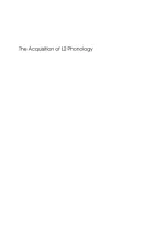 Product cover for The Acquisition of L2 Phonology