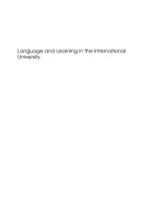 Product cover for Language and Learning in the International University