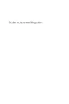 Product cover for Studies in Japanese Bilingualism
