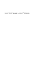 Product cover for Second Language Lexical Processes
