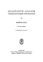 Product cover for Qualitative Analyse unorganischer Substanzen