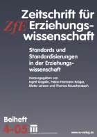 Product cover for Standards und Standardisierungen in der Erziehungswissenschaft