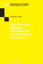 Product cover for Term Structure Modeling and Estimation in a State Space Framework