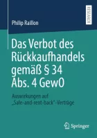 Product cover for Das Verbot des Rückkaufhandels gemäß § 34 Abs. 4 GewO